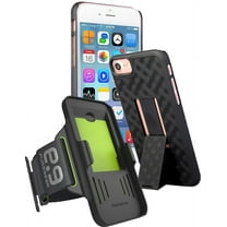 Case and Armband Combination for iPhone SE 2022/2020, Slim Hard Cover with Stand   Arm Band (also fits iPhone 7, iPhone 8)