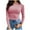 Pink, variant on Idoravan Womens T Shirts Long Sleeve Crew Neck Basic Tee Women's Fall Fashion Long Sleeve Stretch Slim Fitted Ribbed T-Shirt Blouse Solid Basic Tops Dark Gray L