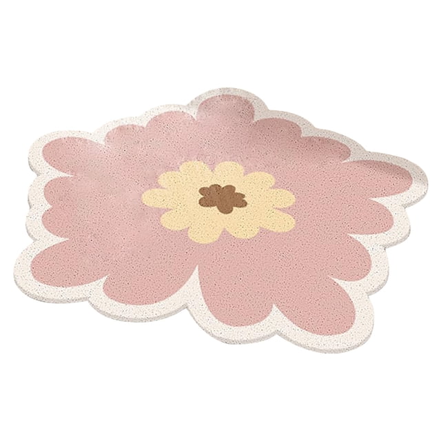 CHENMEI Mat Round Shower Mat Flower Mat for Inside Shower PVC Loofah Bathroom Floor Mat Non Slip Bathmat Mould Shower Mat with Drain Quick Drying