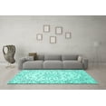 thumbnail image 3 of Ahgly Company Machine Washable Indoor Square Medallion Turquoise Blue Traditional Area Rugs, 3' Square, 3 of 4