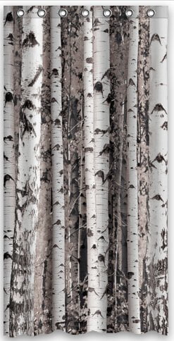 Kikkerland Shower Curtain Polyester Birch