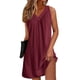 thumbnail image 2 of Una Línea de Vestidos de Verano para las Mujeres 2025 sin Mangas Vestido de Noche Suave, Cuello en V Plisado Vestido de Sueño Ligero, 2 of 6