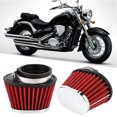 thumbnail image 4 of Chacerls Filtro Aire Moto,Doble Capa Universal para Motocicletas Motor Setas Cabezal Filtro de Aire Accesorio Rojo para Honda (55 mm), 4 of 10