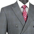 thumbnail image 2 of VINCI Men's Charcoal Gray Glen Plaid Double-Breasted Classic-Fit Suit - NEW - 52L (Big & Tall), 2 of 3