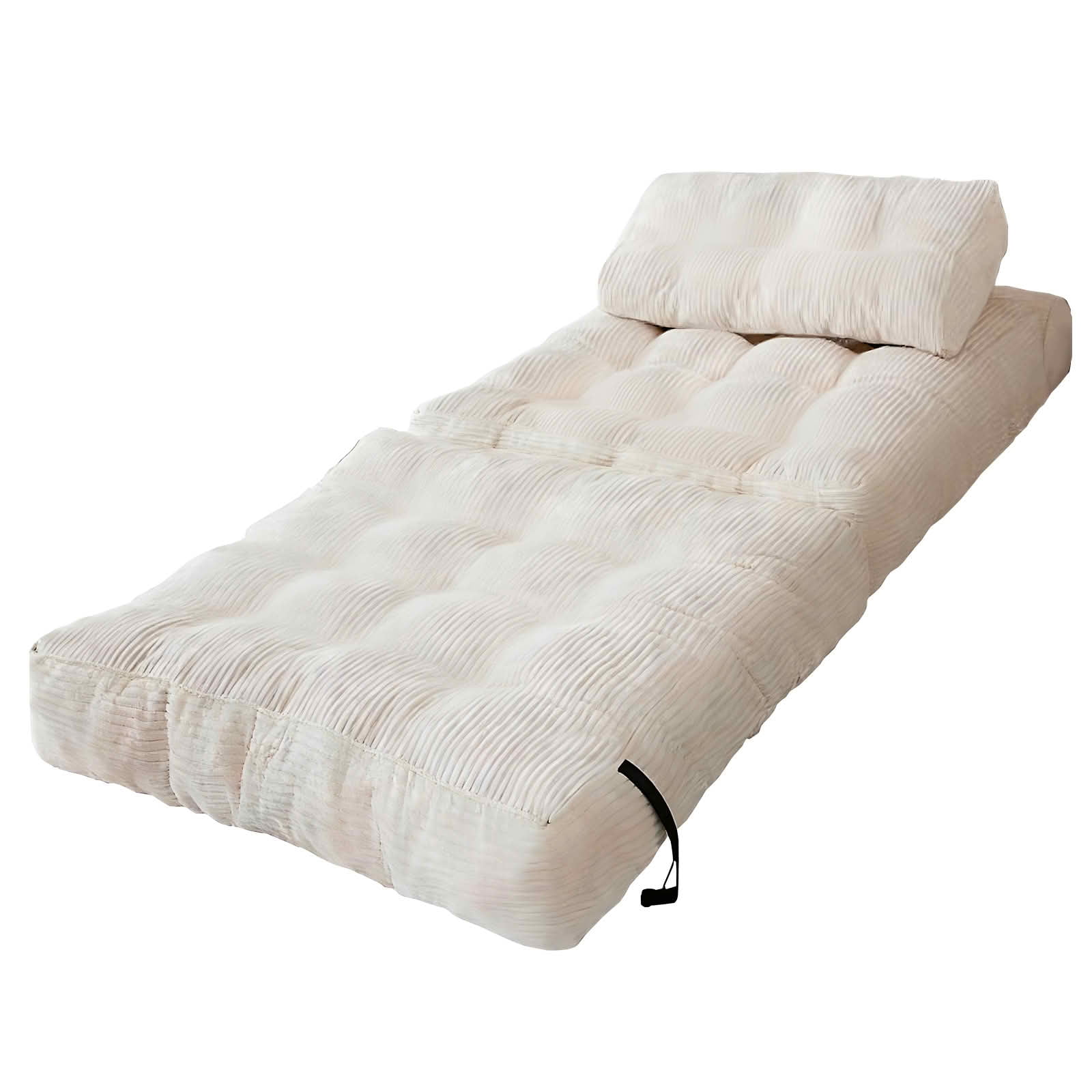 MAYEERTY Multifunctional 2-in-1 Convertible Single Sofa Bed, Modular Corduroy Floor Lounger for Compact Living Spaces，White