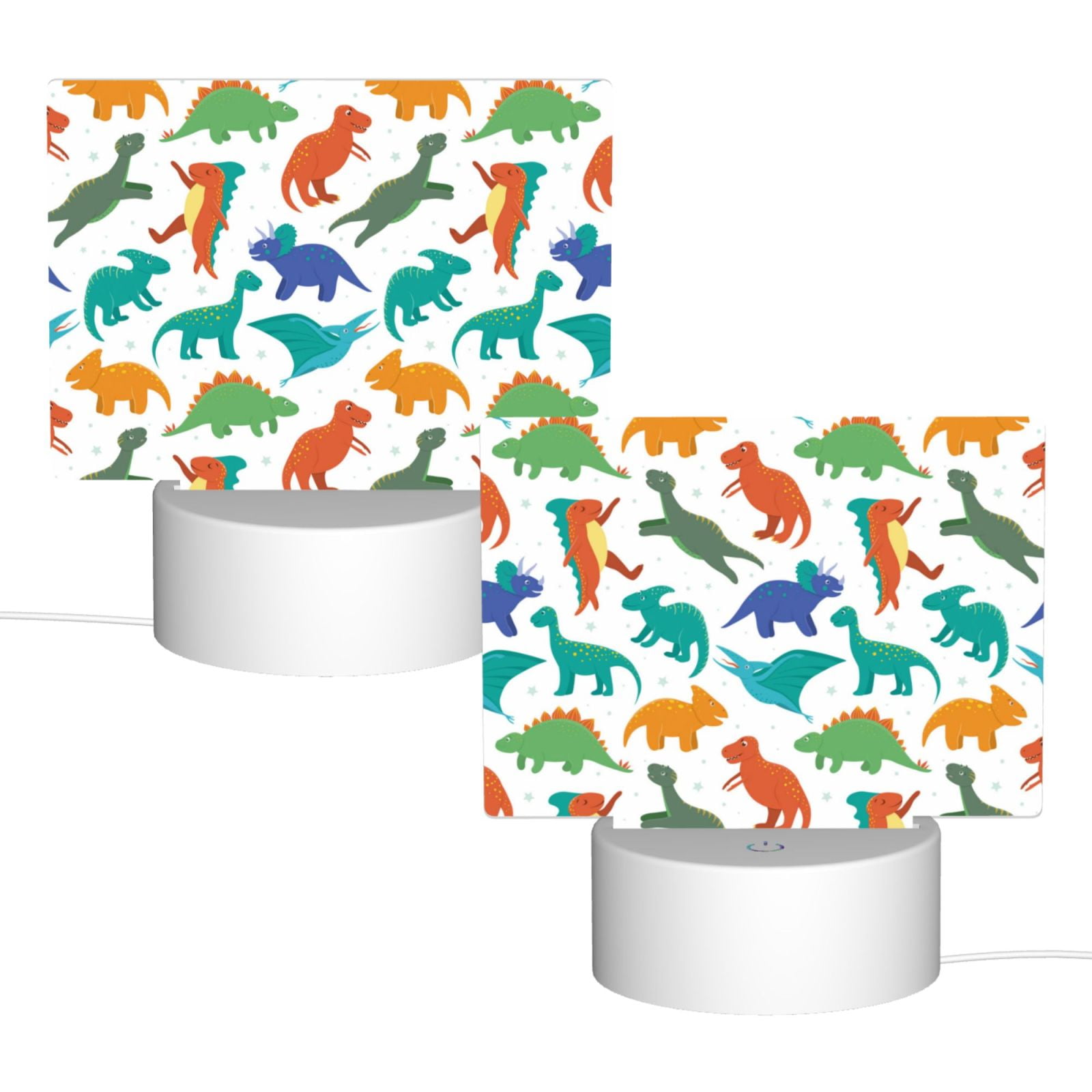 Kdxio Colorful Dinosaur Rectangular Acrylic Night Light Acrylic Sleep Night Light Friend Gifts for Birthday Gifts for Women Teens Boys Girls