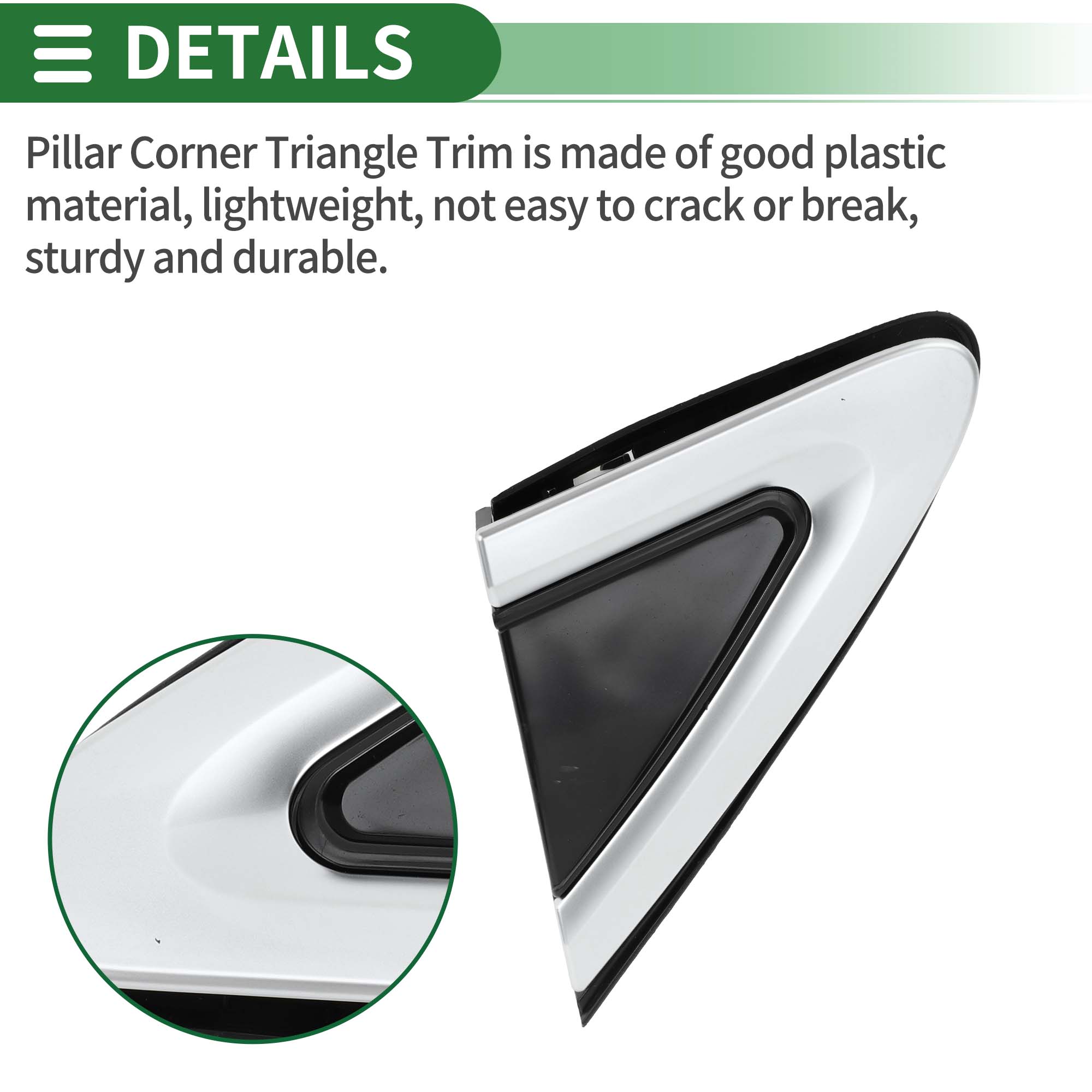 Unique Bargains Pillar Corner Triangle Trim for Cadillac XT5 2017 Plastic No.84186912