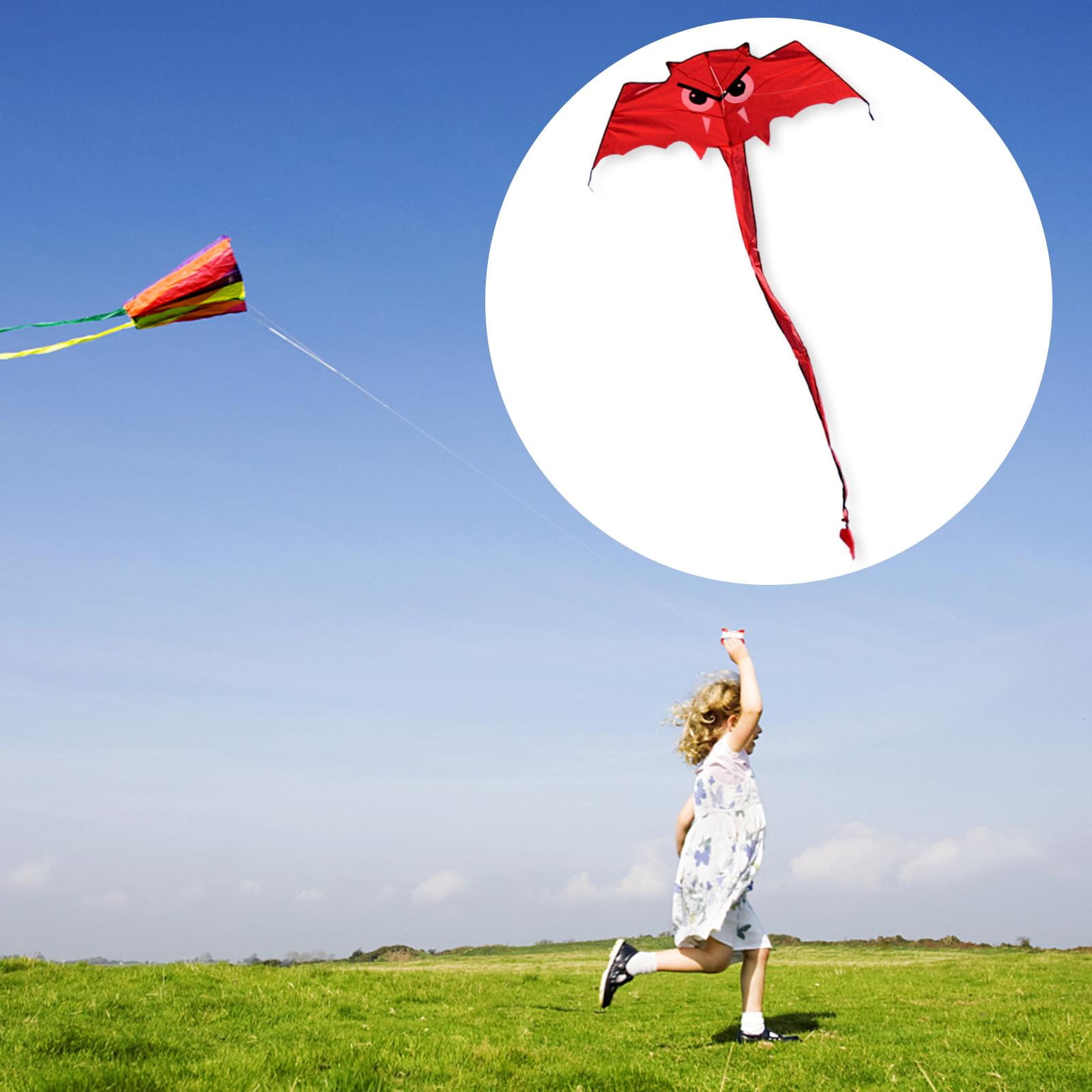 QccHieUs Vivid Flying Line Kite Long Tail Animal Toys Fun Large 59x22inch Sports Game Games for Park Adults Children Beginners Holiday Red