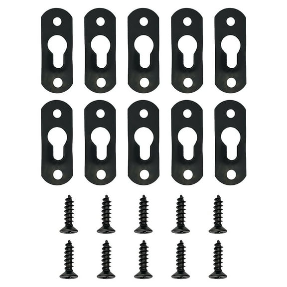 Metal Keyhole Hanging Picture Heavy Duty Black Hanging Plates Frames Fastener