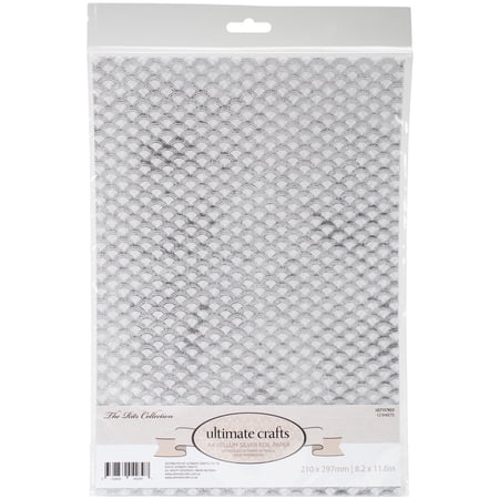 Ultimate Crafts Foiled Vellum A4 12/Pkg-The Ritz W/Silver 6 Designs/2 Each