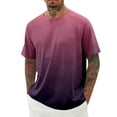 thumbnail image 2 of Men's T-Shirts Gradient Color Casual Shirts Classic Crew Neck Short Sleeve Tees (Dark Purple XXXXL), 2 of 4