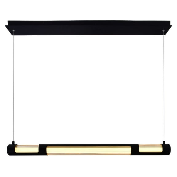 CWL Lighting Neva 3-124.5" 1-Light Glass LED Integrated Chandelier in Black