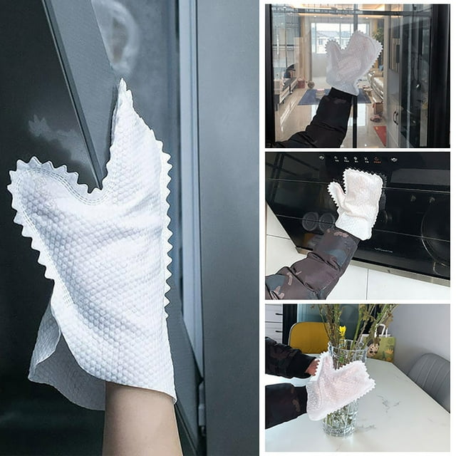 TIMIFIS A Rag 100Pcs Multi-Purpose Washable Dusting Gloves Home Removal Dishwashing Gloves Microfiber Gloves Reusable Cleaning Mittens Gloves Kitchen Appliances