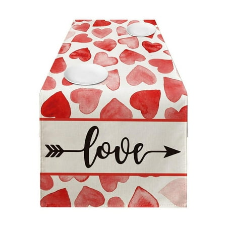 

Tohuu Love Red Heart Table Runner Sweet Heart Valentines Day Decorations Red Love Scarf Home Kitchen Decor Wedding Anniversary Farmhouse Burlap Dining Decoration Party Supply durable
