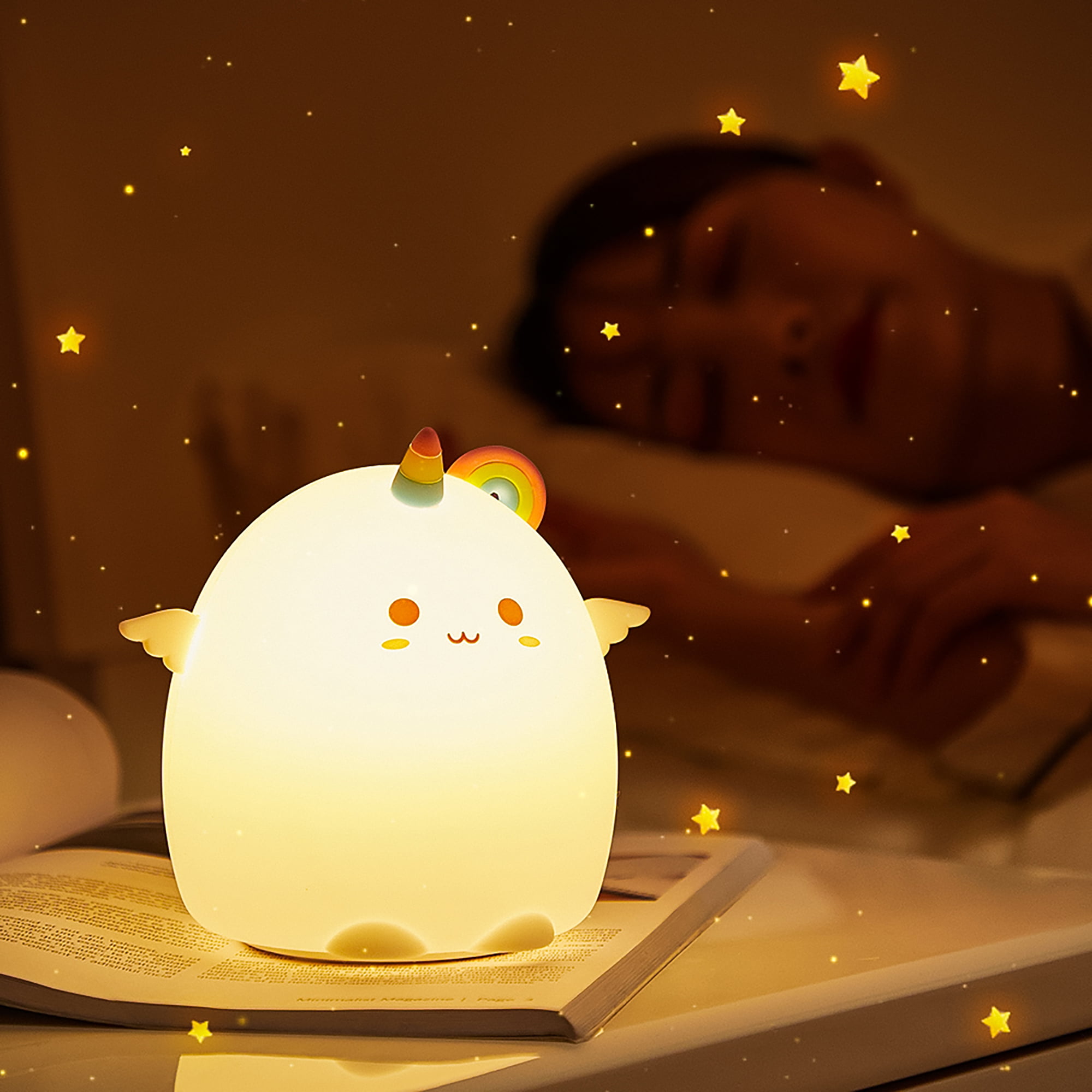Soft Silicone Baby Nursery LED Lamp Kawaii!! Cute Unicorn Night Light for Kids 