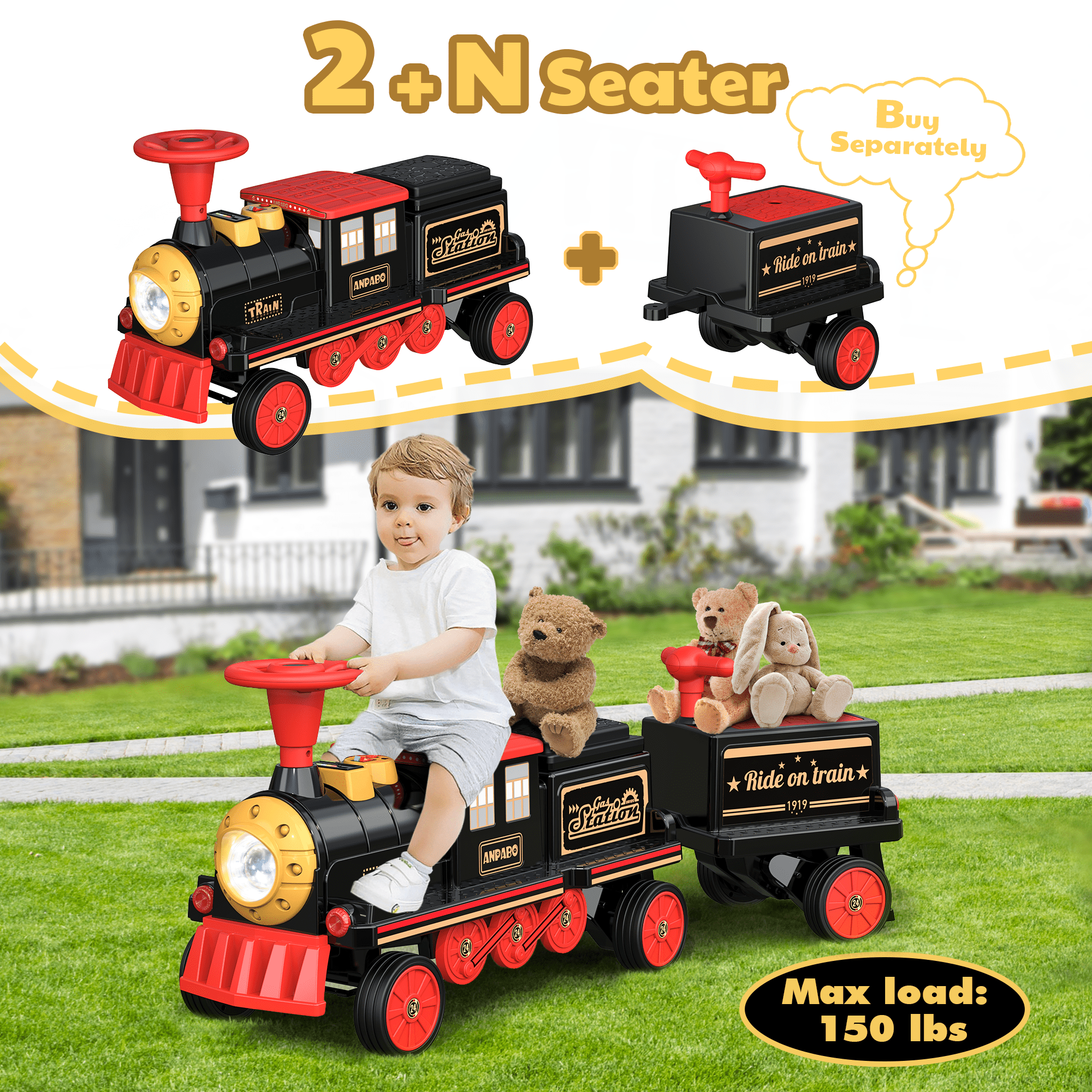 12V Battery Powered Ride on Train for Kids Rubber Liberia Ubuy