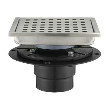 6 Inch Square Shower Floor Drain, Detachable Bathroom Floor Drain with Flange,Drain Kit with ...