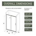 thumbnail image 5 of 60.in W x 72.in H Single Sliding Shower Door, 1/5 inch Thick Clear Tempered Glass Shower Door with Stainless Steel Handle, Black, 5 of 7