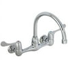 Delta 28P4902LF Commercial Double Handle Lavatory Faucet with Tubular Swing Gooseneck Spout and Vandal Resistant Hooded Blade Handles, Chrome