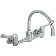 Delta 28P4902LF Commercial Double Handle Lavatory Faucet with Tubular Swing Gooseneck Spout and Vandal Resistant Hooded Blade Handles, Chrome