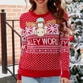 thumbnail image 3 of Zhanying Chandail Rouge Femme Usage Quotidien Assorti Famille Christmas Sweater Col Rond Rouge Christmas Sweater, 3 of 8