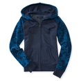 thumbnail image 2 of Aeropostale Sudadera con capucha floral para mujer, azul, XS Aeropostale Sudadera, 2 of 2