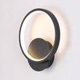 thumbnail image 1 of Aplique LED de pared para interiores de 12 W, blanco cálido de 4500 K, CA 220 V, negro, para dormitorio, salón, pasillo y escalera, 1 of 3