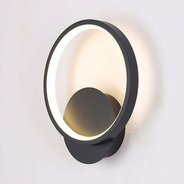 Aplique LED de pared para interiores de 12 W, blanco cálido de 4500 K, CA 220 V, negro, para dormitorio, salón, pasillo y escalera