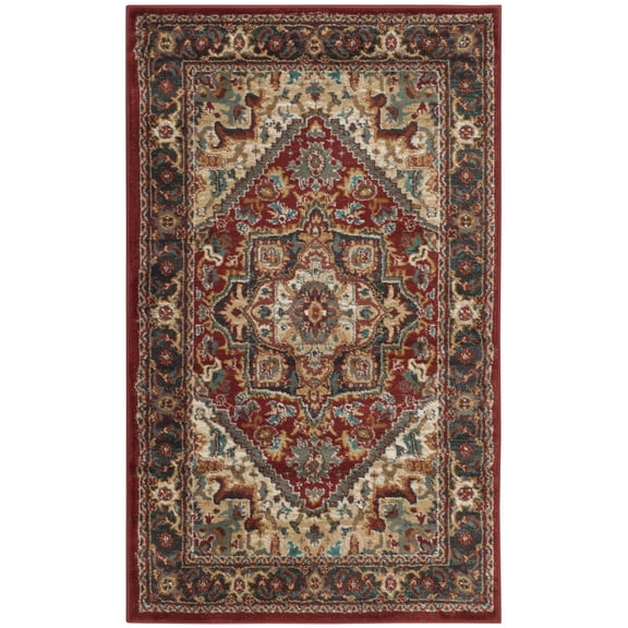 SAFAVIEH Skyler Sybella Abstract Area Rug, Gold/Blue Green, 5'5" x 7'7"