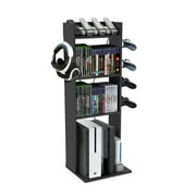 Atlantic 36.5" Modern Game Central M-Series Space-Saving Gaming Storage Tower, Black