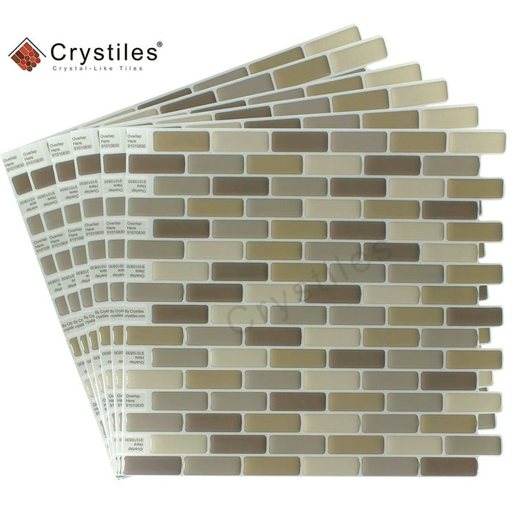 Crystiles Multi-Color 10 in. x 10 in. Peel and Stick Vinyl Wall Tile Backsplash (6-Pack) Crystiles Multi-Color 10 in. x 10 in. Peel and Stick Vinyl Wall Tile Backsplash (6-Pack)