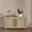 Low Natural Oak Wood Door, variant on From the Tree Furniture Arden Low Storage Cabinet, Black, 32"W Modern Sideboard with Soft-Close Wood Doors, Modular Accent Cabinet