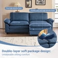 thumbnail image 4 of Zimtown Sectional L-Shaped Sofa with Ottoman, 3-4 Person Living Room Couch, 2 Seater and 1 Ottoman, Double-Layered Burlap, Blue, 4 of 9