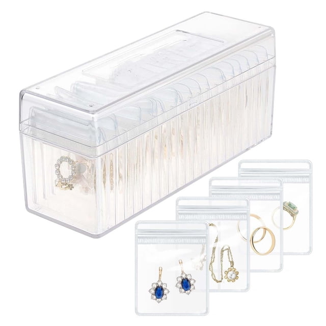 Bolsa de almacenamiento de joyas de 20 piezas, bolsa de almacenamiento portátil, multiusos, organizador de joyas antideslustre, bolsa de embalaje para Limpiar con caja