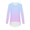 thumbnail image 7 of DxhmoneyHX Girls Tunic Tops Casual Basic Loose T-Shirt Soft Lace Trim Swing Pullover High Low Hem Long Sleeve Crewneck Blouse Tees, 7 of 7