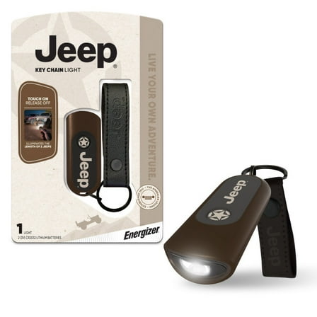 Jeep Mini LED Keychain Flashlight with Touch Tech, Bright 25 Lumens, Compact and Lightweight Pocket Light for EDC, Travel and Emergency Use