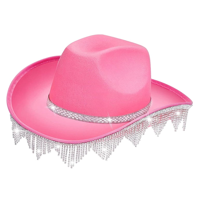 yuksok Cowboy Hat with Western Rhinestone Tassels, Cowgirl  display picture 1