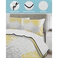 thumbnail image 4 of Quilts Twin XL Size, Yellow Grey Chrysanthemum Soft Comforter Bedding Set for Bed, Farmhouse Botanical Floral Modern Lightweight Quilted Bedspread with Pillow Cover(2 Pieces), 68x98 Inch, 4 of 6