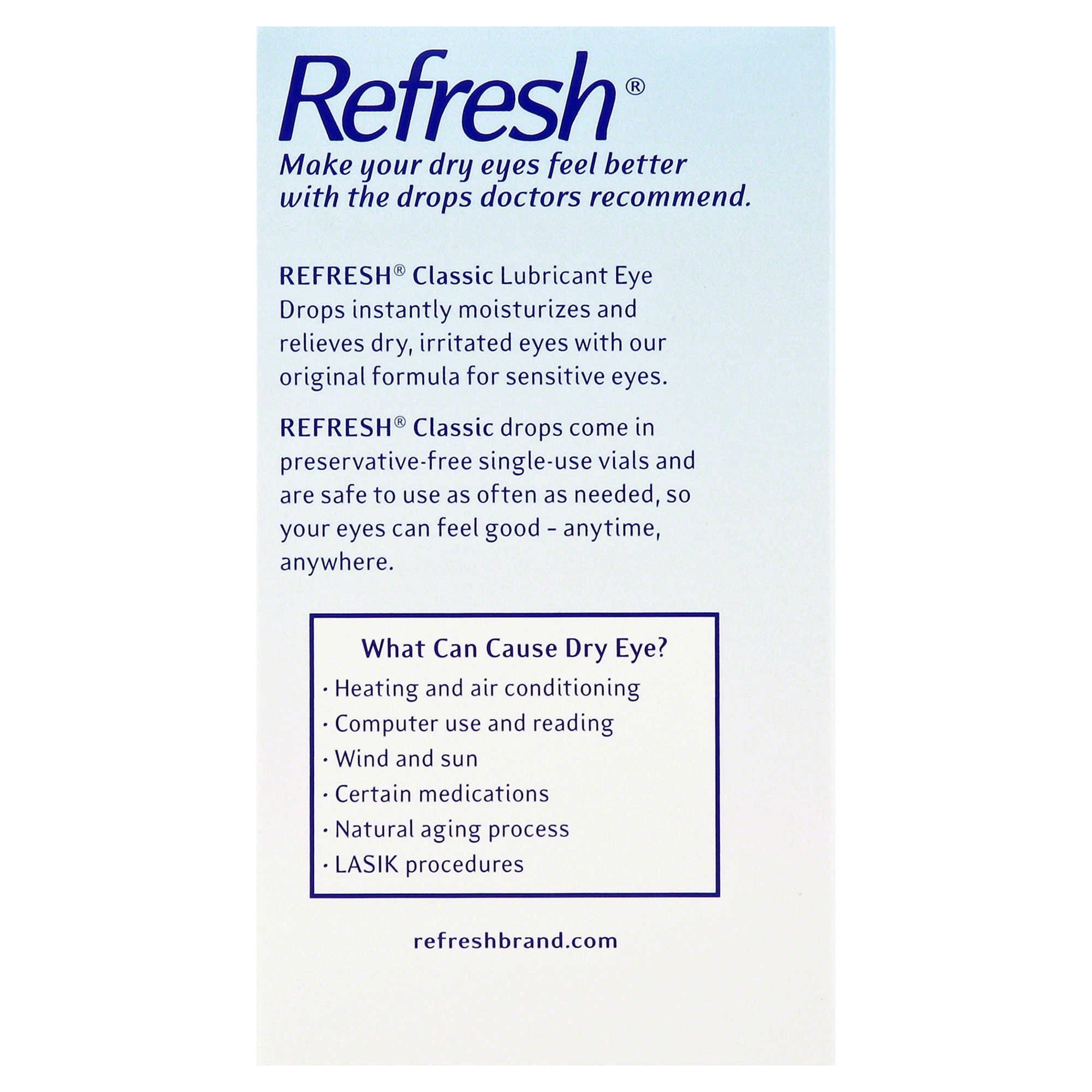 REFRESH Classic Lubricant Eye Drops Single-Use Containers 30 Each (Pack of 4)