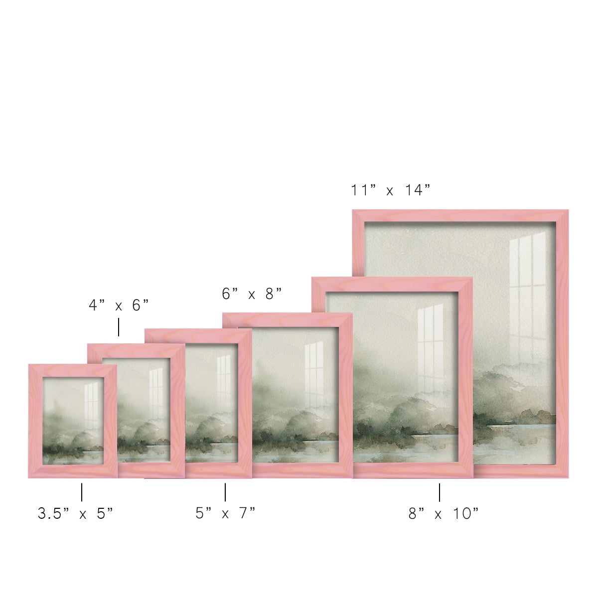 Heavy Fog I - Framed Print w/glass - Sunset Pink