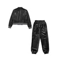 thumbnail image 6 of HULIJA Boys Metallic Bomber Jacket and Pants Modern Jazz Dance Clothing Set Hip Hop Dancing Outfits Black 14, 6 of 7