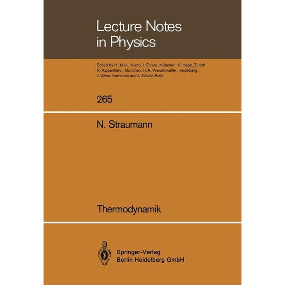 Lecture Notes in Physics Thermodynamik, Book 265, (Paperback)