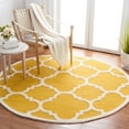 thumbnail image 2 of SAFAVIEH Cambridge Justine Geometric Wool Area Rug, Gold/Ivory, 4' x 4' Round, 2 of 7
