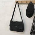 thumbnail image 2 of Bolso bandolera informal XCF de tela vaquera estilo vintage tipo mensajero negro, 2 of 2