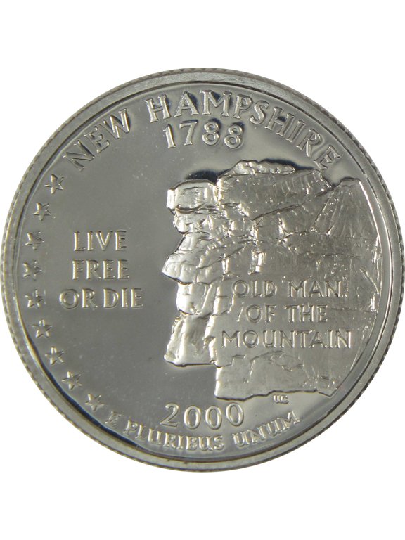 2000 S New Hampshire State Quarter Choice Proof Silver 25c Coin