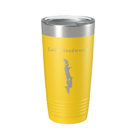 

Lake Needwood Map Tumbler Travel Mug Insulated Laser Engraved Coffee Cup Maryland 20 oz Yellow