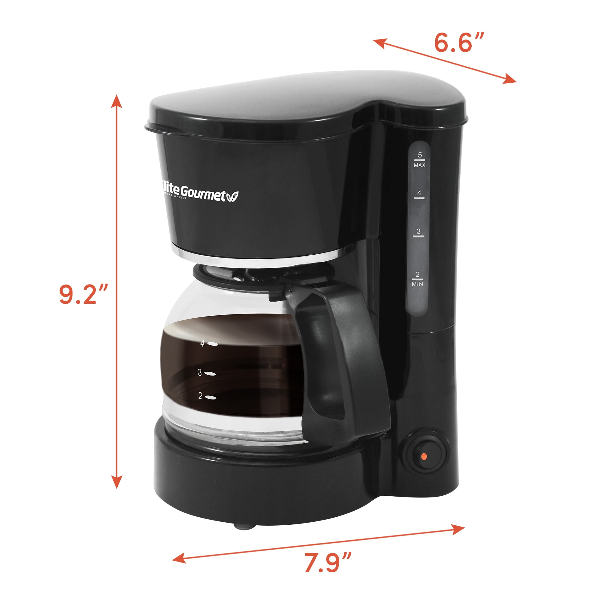 Elite Cuisine EHC-5055 5-Cup Coffeemaker with Pause & Serve