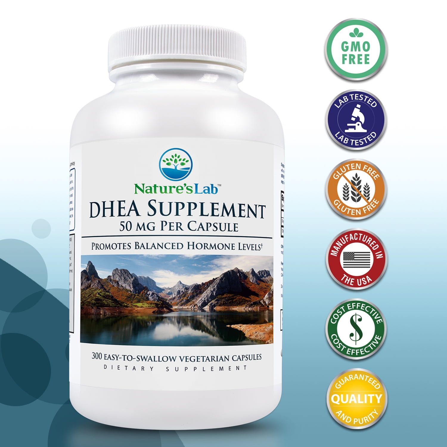 Nature's Lab DHEA Supplement, 50 mg 300 Capsules