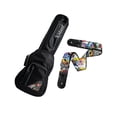thumbnail image 1 of PAQUETE Estuche para guitarra eléctrica Funda para guitarra Gig bag, guitar case para trasporte y protección, color negro bordes grises + Tahali strap correa Kidam NUEVA YORK, 1 of 4