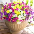 thumbnail image 4 of Artificial Morning Glory Flowers for Outdoors, Silk Morning Glory Bush, Faux Flowers UV Resistant Artificial Flowers for Outdoor Garden Patio Grave Table Centerpiece Decor, 1Pc(Purple,13.7x5"), 4 of 9